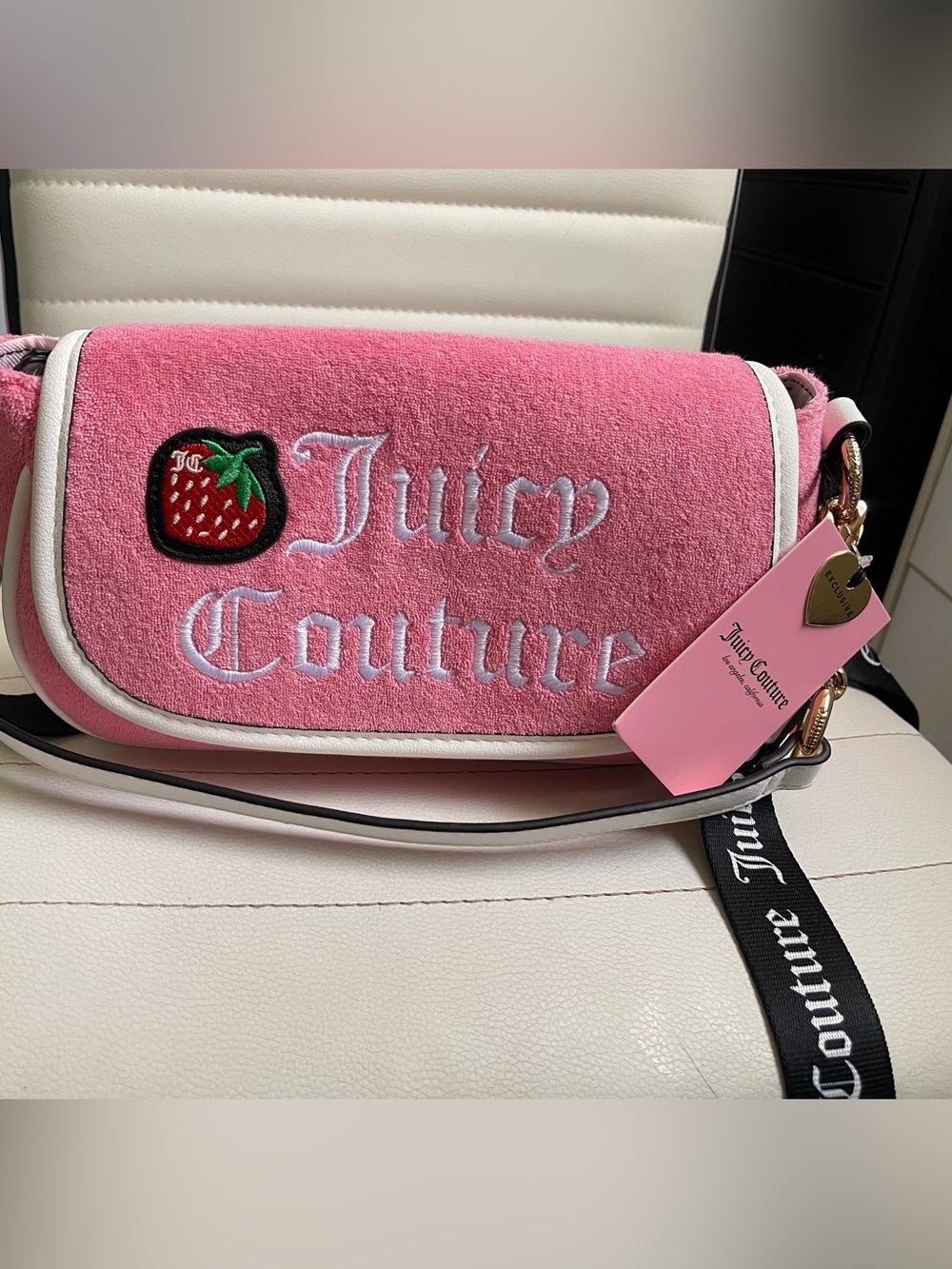 Juicy Couture Pink Crossbody Bag with Strawberry Patch